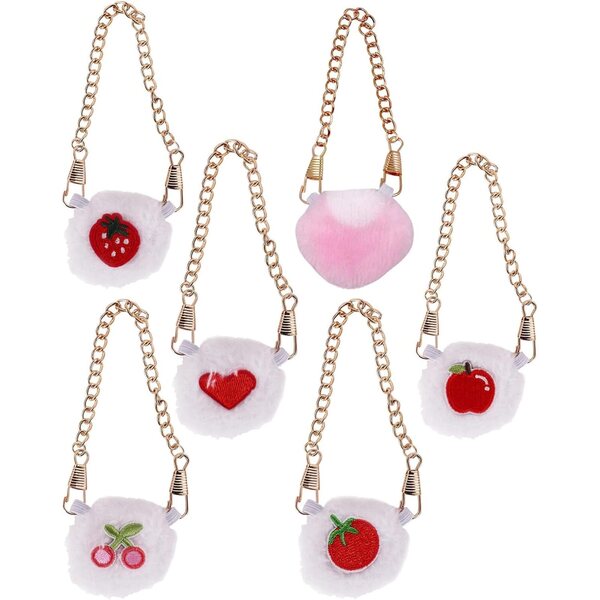 GALPADA Set 6 Mini Borse a Tracolla Frutta in Peluche per Bambole BJD 17 cm