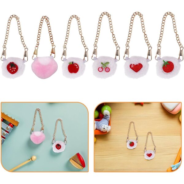 GALPADA Set 6 Mini Borse a Tracolla Frutta in Peluche per Bambole BJD 17 cm