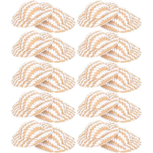 DECHOUS Geflochtene Hüte für 5-cm-Puppen – Set mit 20 DIY-Minihüten