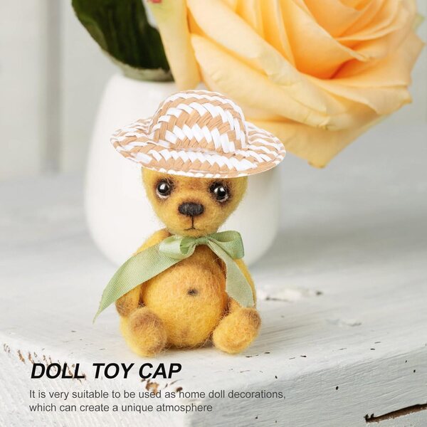 DECHOUS Geflochtene Hüte für 5-cm-Puppen – Set mit 20 DIY-Minihüten