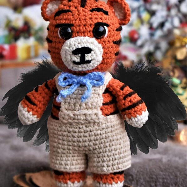 D’Angelo Miniatura 15-20 CM in Cotone Morbido per Bambole Nero, Accessorio Costume Cosplay