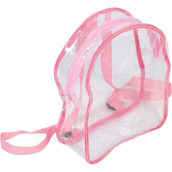 DECHOUS Zaino Trasparente per Bambole in PVC Resistente 25x30x10 cm Rosa