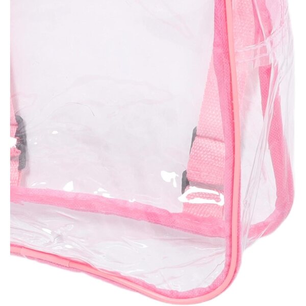 DECHOUS Transparenter Rucksack für Puppen aus widerstandsfähigem PVC, 25 x 30 x 10 cm, Rosa