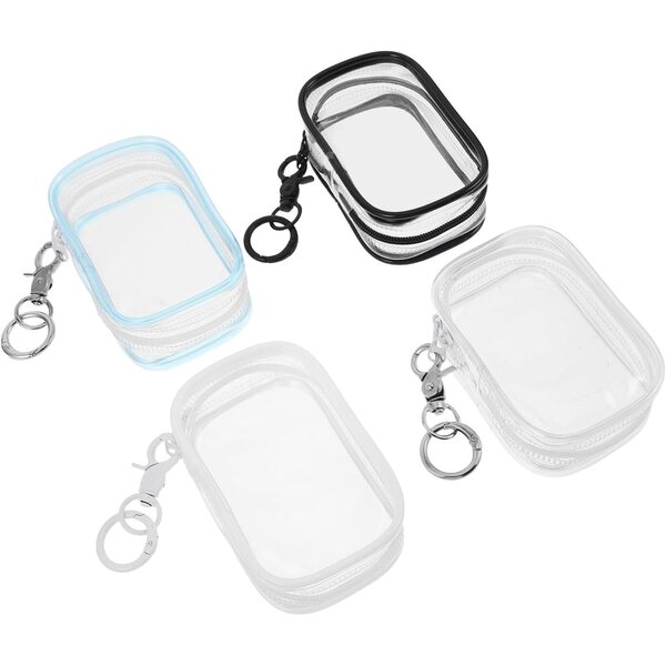 Set 4 Borse Trasparenti in PVC per Bambole, Peluche e Figure da Collezione