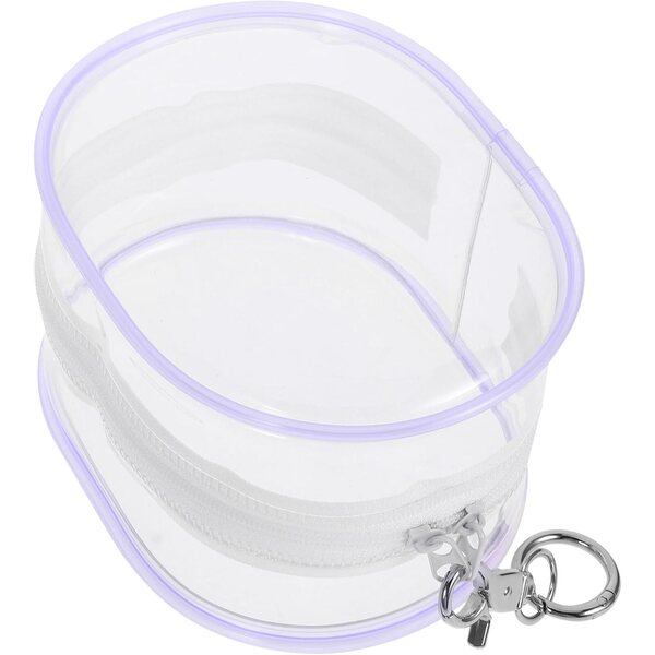 DECHOUS Borsa Trasparente in PVC per Mini Bambole con Gancio Porta Chiavi Viola Chiaro