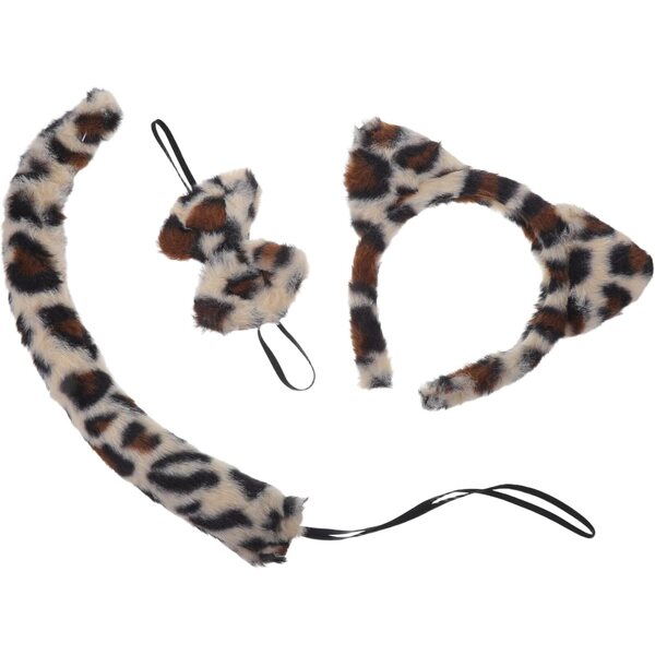 Gatuida Costume da Gatto Leopardato per Bambine con Fascia Orecchie e Coda