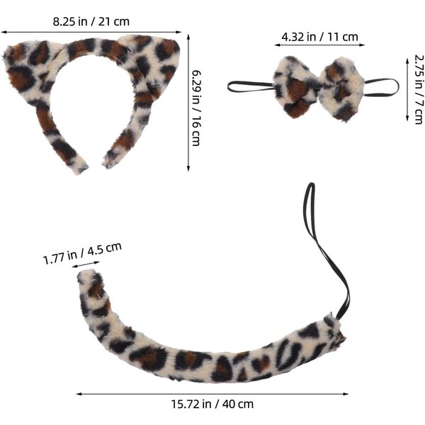 Gatuida Leopardenkatzenkostüm für Mädchen mit Ohren und Schwanz