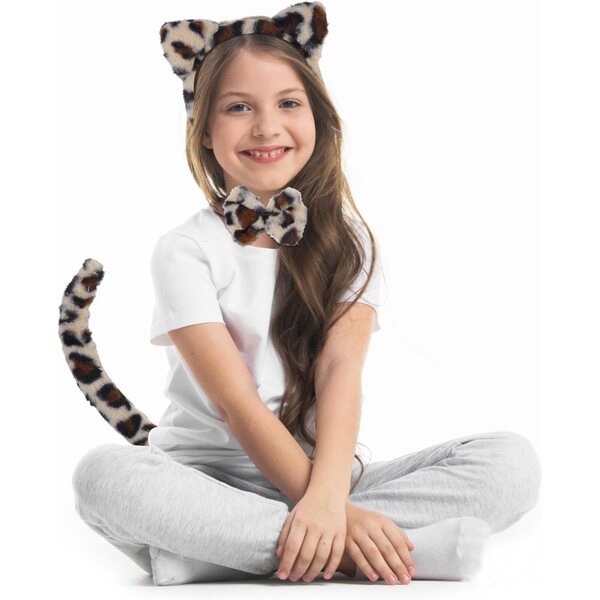 Gatuida Leopardenkatzenkostüm für Mädchen mit Ohren und Schwanz