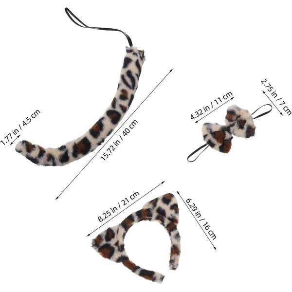 Gatuida Leopardenkatzenkostüm für Mädchen mit Ohren und Schwanz
