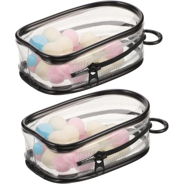 Borsa Porta Mini Bambole 2 Pezzi con Portachiavi e Accessorio Peluche Trasparente