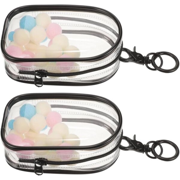 Borsa Trasparente Portaoggetti con Cerniera per Bambole da Collezione Set 2 pezzi