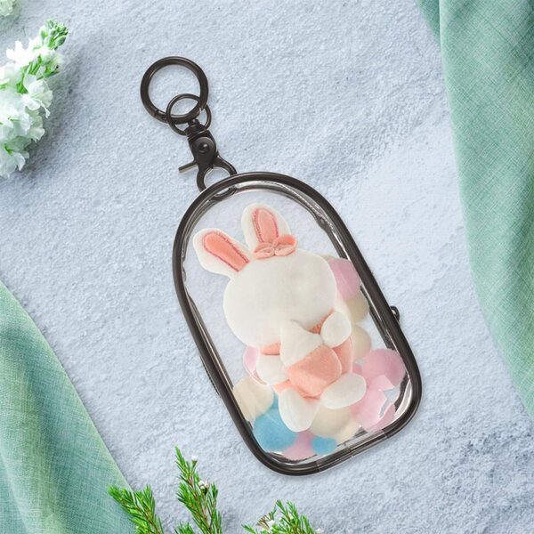 Borsa Trasparente Portaoggetti con Cerniera per Bambole da Collezione Set 2 pezzi