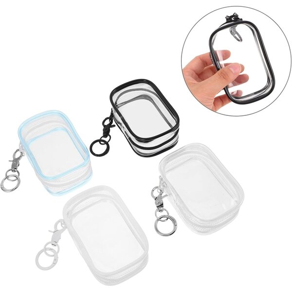 BESPORTBLE Set 4 Borse Trasparenti Protettive in PVC per Peluche e Bambole con Cerniera