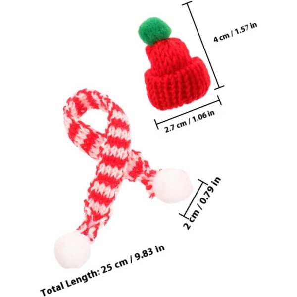PLAFOPE Mini Cappelli e Sciarpe di Natale in Maglia - Set 12 Pezzi per Decorazioni Fai da Te