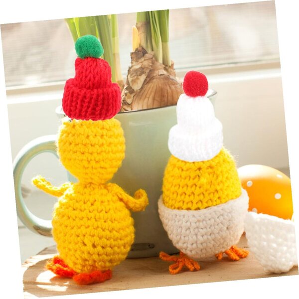 PLAFOPE Mini Cappelli e Sciarpe di Natale in Maglia - Set 12 Pezzi per Decorazioni Fai da Te