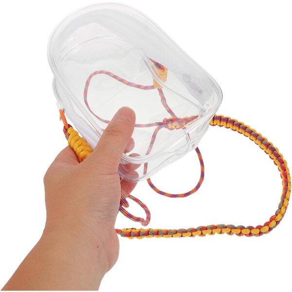 Alasum Borsa Trasparente Mini per Bambole con Tracolla e Cerniera | Custodia Portaoggetti