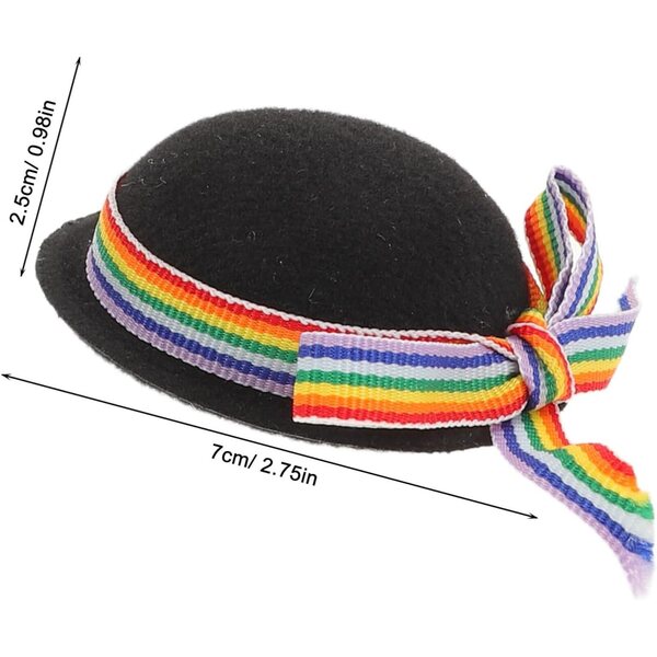 4 Mini Cappelli Neri per Bambole in Feltro Alasum - Accessori Creativi e Decorazioni
