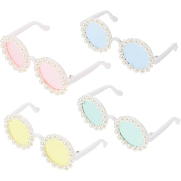 Set 4 mini occhiali colorati per bambole in miniatura in plastica - SOPOTUTU