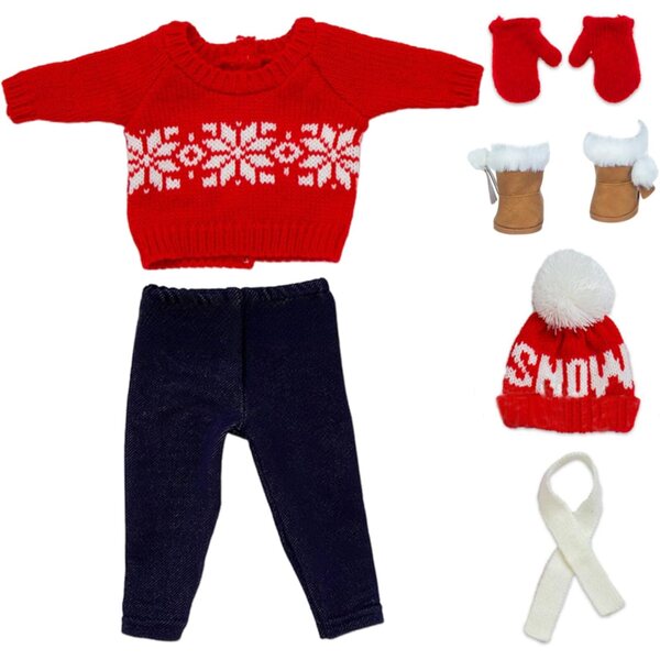 Set vestiti natalizi per bambole 18 pollici con maglione, cappello e scarpe