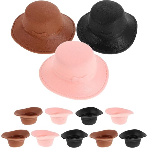 12 Mini Cappelli per Bambole Colorati Accessori per Lavoretti e Decorazioni Festive