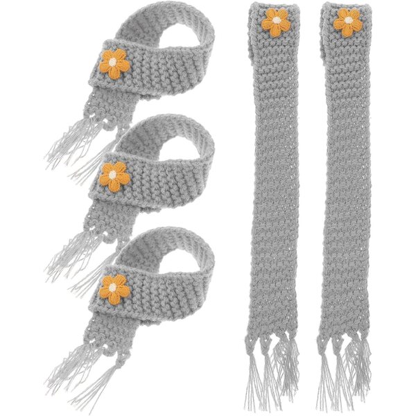 ORFOFE Mini Sciarpe in Filato di Lana per Bambole e Decorazioni Fai-da-te, 5 Pezzi Grigio