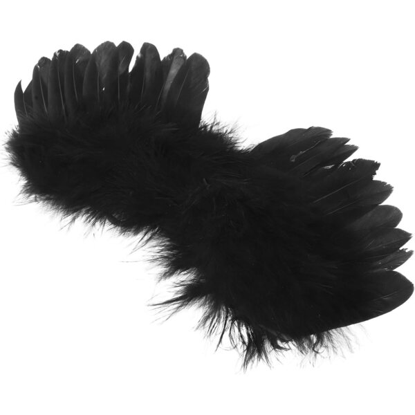 Mini Piume Nere per Bambole 15-20 cm - Accessori Morbidi per Costume e Gioco di Ruolo