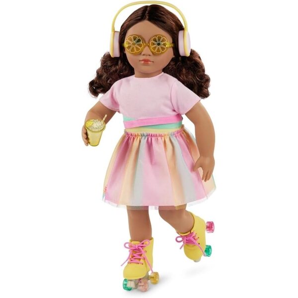 Deluxe-Sommerkleidungsset für 18-Zoll-Puppen mit Rollschuhen und Limonadenzubehör