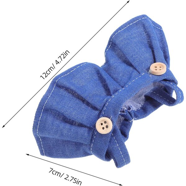4 pezzi vestiti per bambole 17 cm in tessuto morbido con gonna e salopette blu scuro
