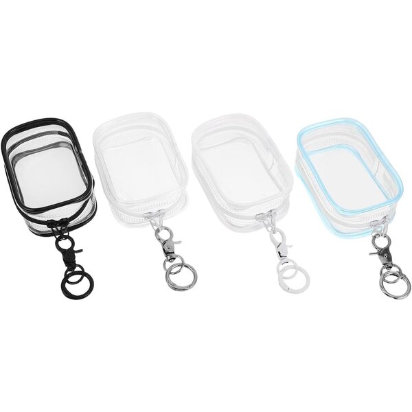 GARVALON Borsa Trasparente 4 pezzi per Bambole con Portachiavi in PVC 10x6x3,7 cm