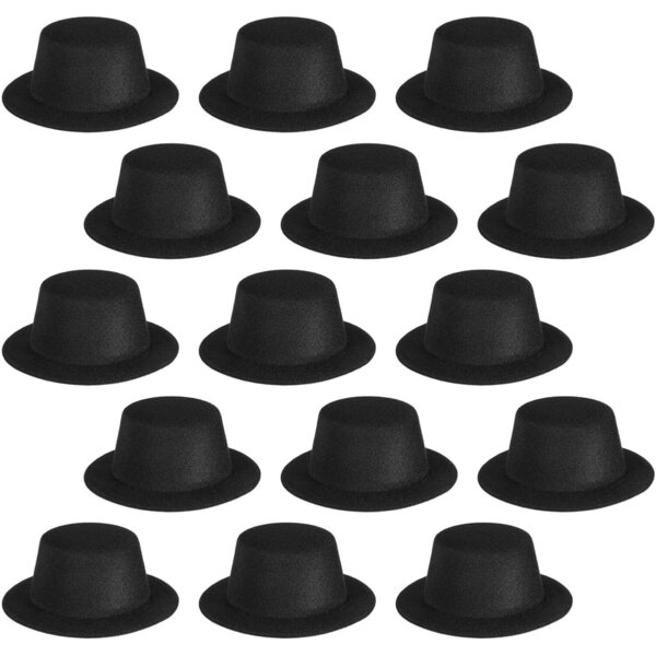 Set mit 15 Mini-Zylindern in Schwarz für Weihnachtsdekorationen und Flaschendeckel