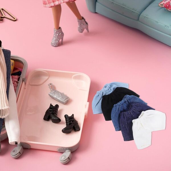 5 Pantaloncini Colorati in Cotone per Bambole 20 cm con Vita Elastica - Mini Shorts Casual