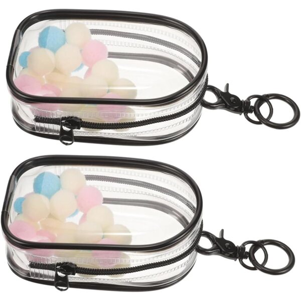 GARVALON Borsa Trasparente Portatile per Bambole e Mini Figure con Portachiavi