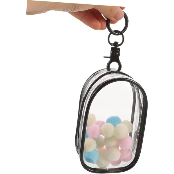 GARVALON Borsa Trasparente Portatile per Bambole e Mini Figure con Portachiavi
