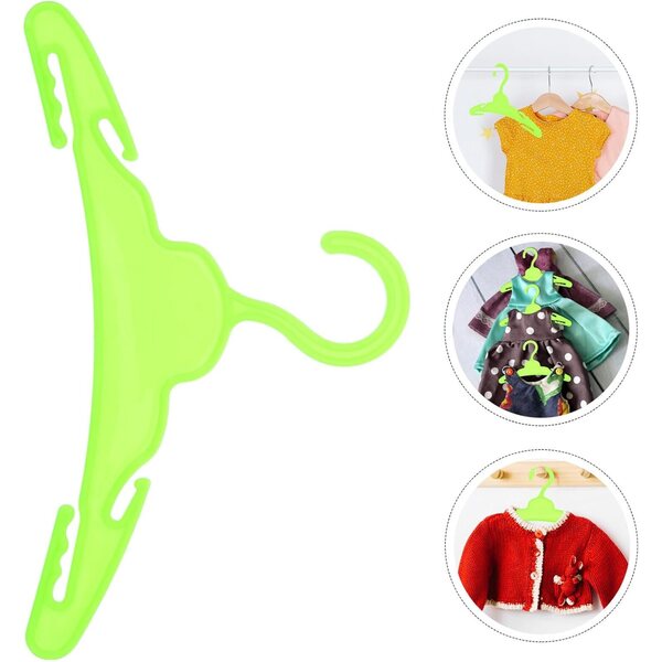 ifundom Mini-Kunststoff-Kleiderbügel für 18-Zoll-Puppen, 10-teiliges Set für Kleiderschränke und Puppenhäuser