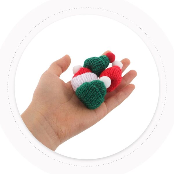 BESPORTBLE 40 gestrickte Mini-Weihnachtsmützen für Flaschen und Dekorationen