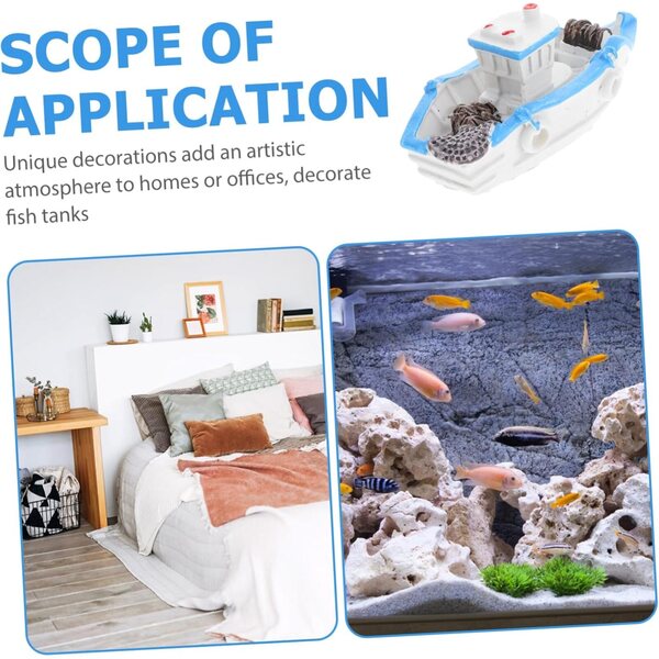 Cabilock Kit Decorazioni Mini Barche in Resina per Casa, Ufficio e Acquari