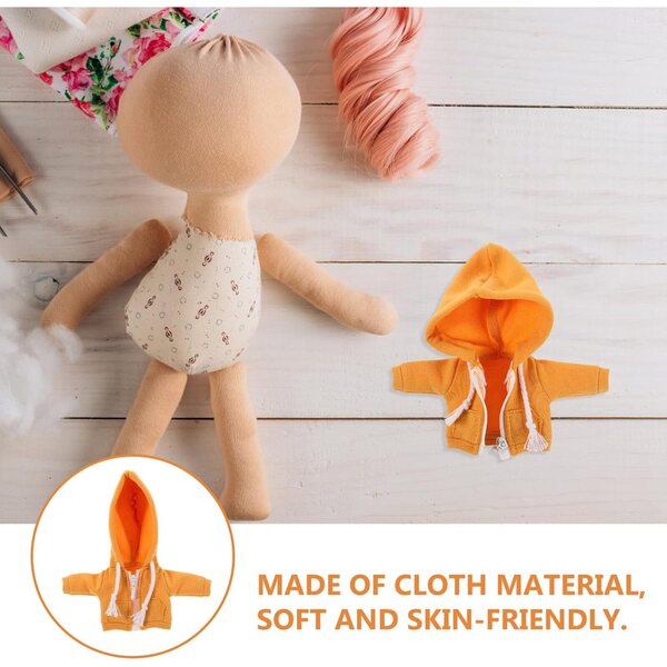 Felpa Gialla con Cappuccio per Bambole Miniatura 12 cm - Abbigliamento DIY Creativo