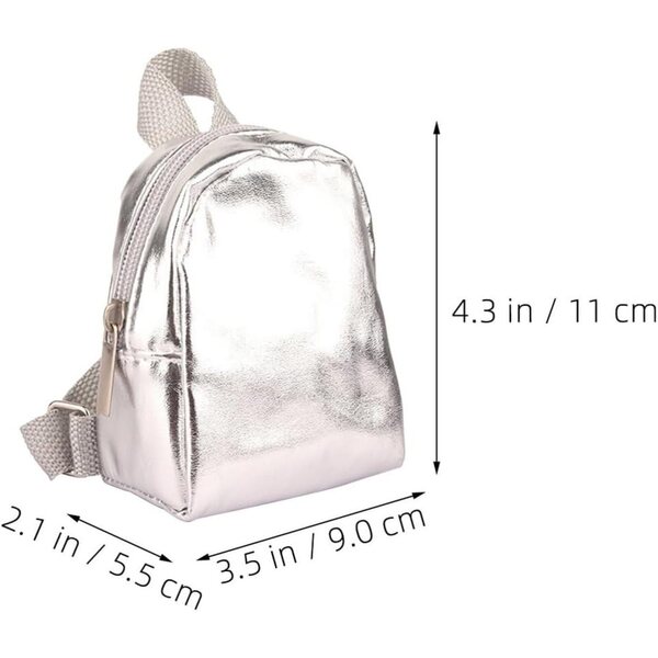 Set mit 2 Miniatur-Rucksäcken für Puppen mit Reißverschluss, Zubehör für Puppenhäuser und Rollenspiele
