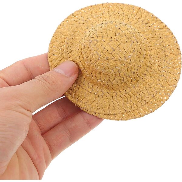 Gatuida 15 Mini-Papierstrohhüte für Puppenhäuser und Heimwerker