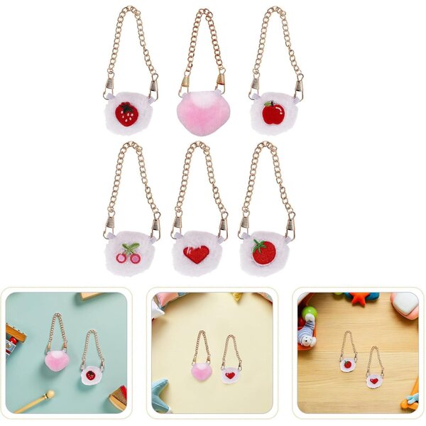 BESPORTBLE 6 Mini Borse a Tracolla in Peluche a Tema Frutta per Bambole BJD