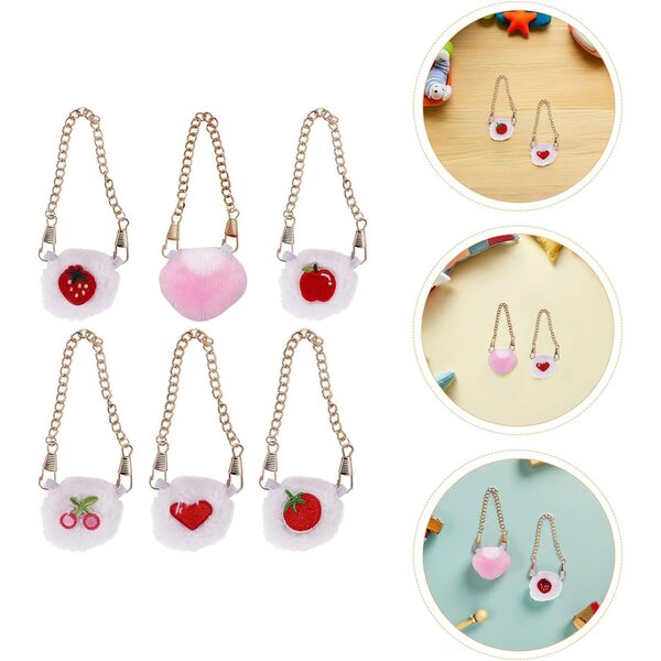 BESPORTBLE 6 Mini Borse a Tracolla in Peluche a Tema Frutta per Bambole BJD