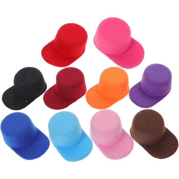 10 Mini Cappelli Baseball per Bambole Colorati in EVA, Morbidi e Leggeri per Progetti Creativi