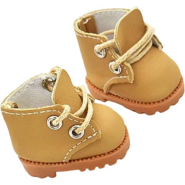 Miniaturstiefel für 17-cm-Puppen aus PU mit Metallösen – Kollektionszubehör