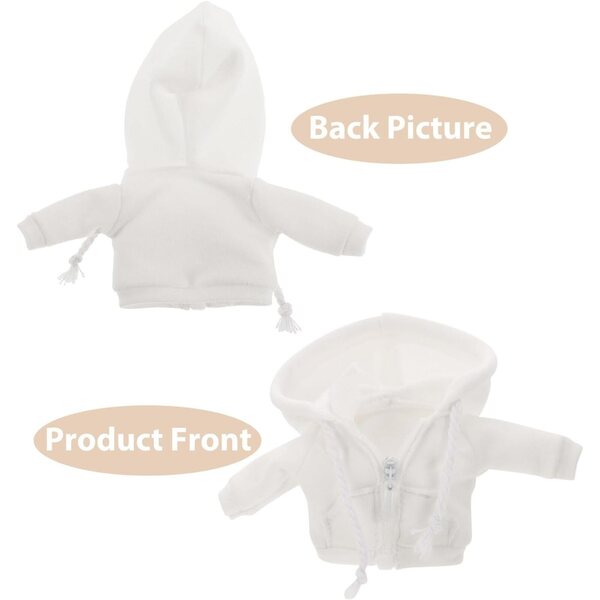 GALPADA Weißer Kapuzenpullover für 1/12 Puppen Miniaturkleidung