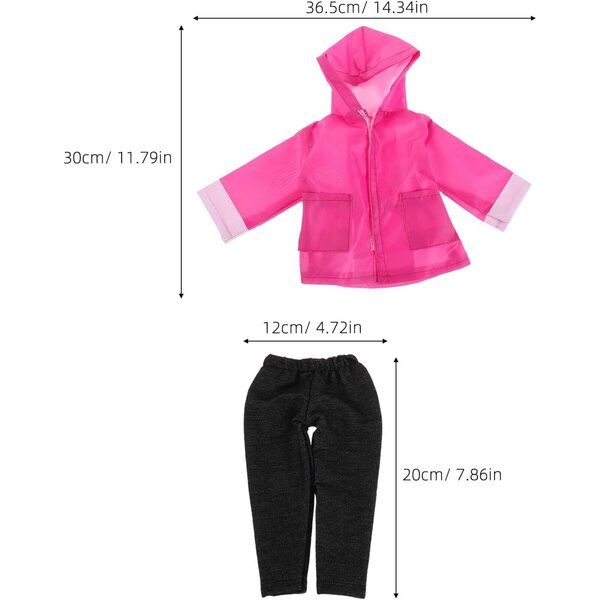 BESPORTBLE Set Abbigliamento Invernale Impermeabile per Bambole 18 Pollici Rosa