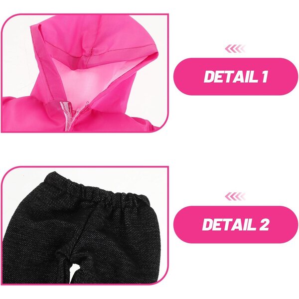 BESPORTBLE Set Abbigliamento Invernale Impermeabile per Bambole 18 Pollici Rosa
