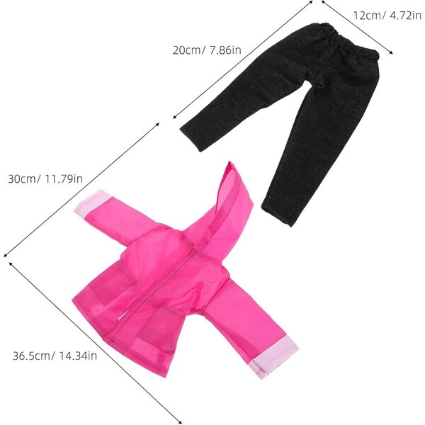 BESPORTBLE Set Abbigliamento Invernale Impermeabile per Bambole 18 Pollici Rosa
