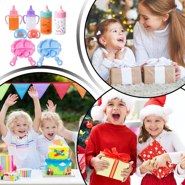 12-teiliges Spielzeug-Babyflaschen-Set für Puppen – Nachahmungsspiel für Kinder