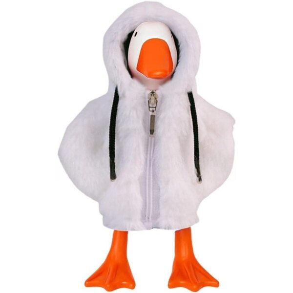 7" Weißes Desk Goose Kapuzenkleid - Weiche, dekorative Kleidung