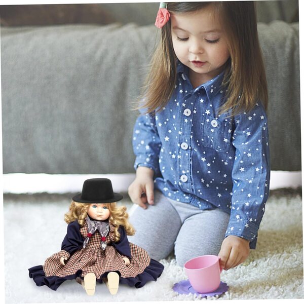 Mini cappelli a cilindro neri in feltro - set da 12 pezzi per decorazioni e bambole